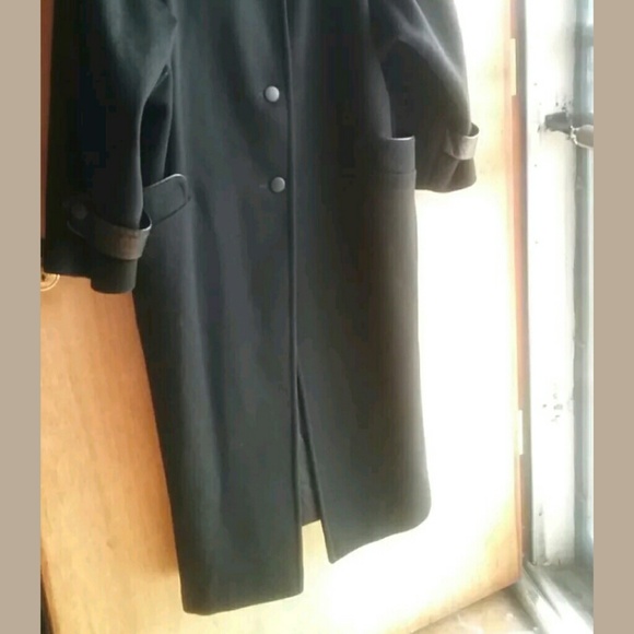 FASHION BY JILL LONG BLACK WOOL COAT L - Picture 2 of 4